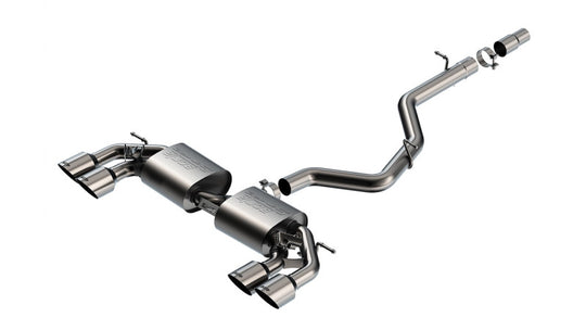 Borla 22-25 Volkswagen Golf R S-type Cat-Back Exhaust - Dual 4.5in Stainless Brushed Tips w/ Logo - 141029SB