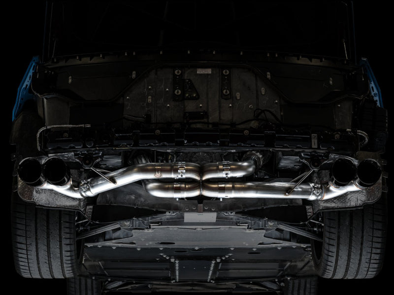 AWE Tuning 2020 Chevrolet Corvette (C8) Track Edition Exhaust - Quad Diamond Black Tips - 3020-43086
