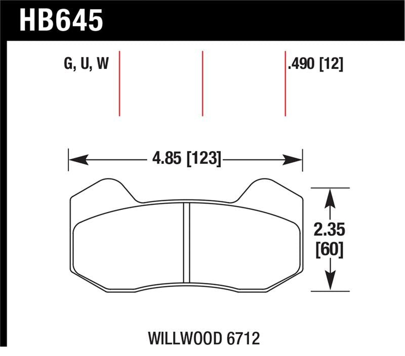 Hawk Wilwood Type 6712 DTC-30 Brake Pads - HB645W.490