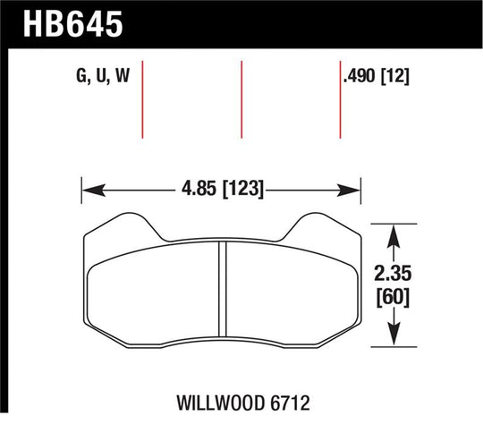 Hawk Wilwood Type 6712 DTC-30 Brake Pads - HB645W.490