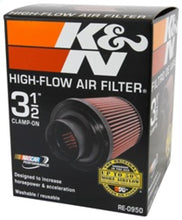Load image into Gallery viewer, K&amp;N Universal Rubber Filter 3 1/2inch ID FLG / 6inch Base / 4-5/8inch Top / 6inch Height - RE-0950