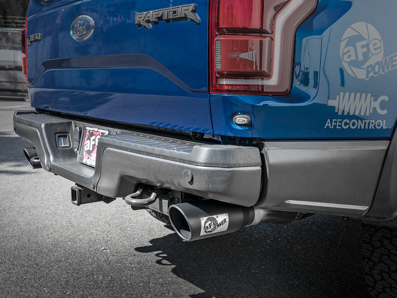 aFe MACH Force-Xp 3in to 3-1/2in 304 SS Cat-Back Exhaust w/Black Tip 17-18 Ford F-150 Raptor V6 3.5L - 49-33094-B