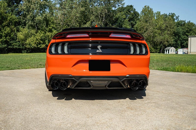 Corsa 20-22 Ford Mustang GT500 3.0in Dual Rear Exit Catback w/ Twin 5.0in Blk Straight Cut Pro Tips - 21292BLK