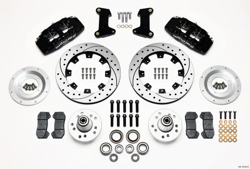 Wilwood Dynapro 6 Front Hub Kit 12.19in Drilled 74-80 Pinto/Mustang II Disc Spindle only - 140-10742-D