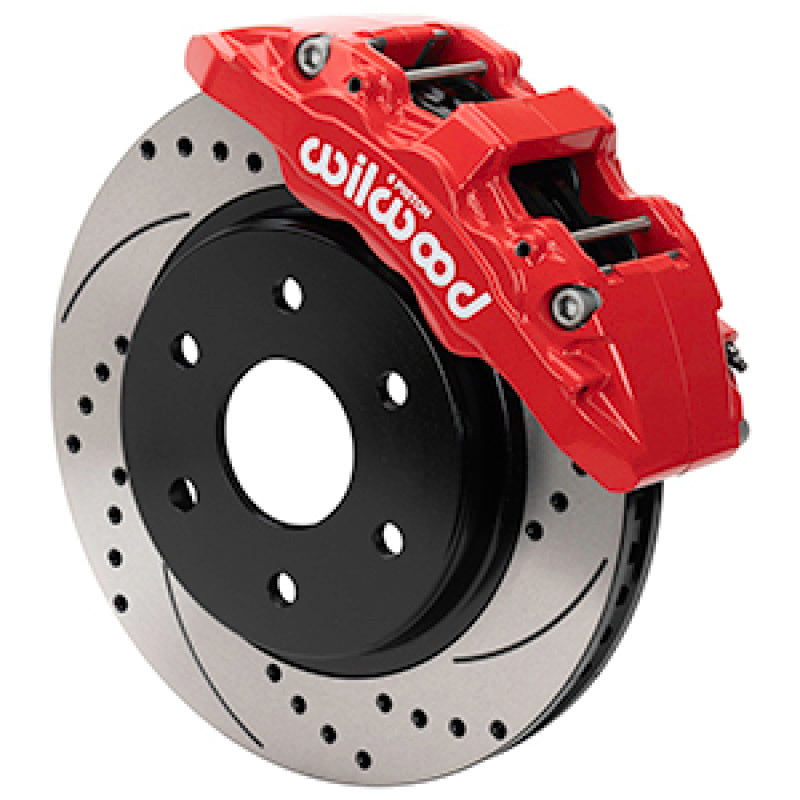 Wilwood 10-18 Ford F-150 Aero6-DM Front Brake Kit - Drilled Rotors (Red) - 140-16806-DR
