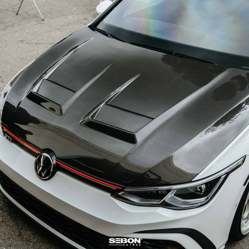 Seibon 2022-2023 Volkswagen Golf GTI/R DV-Style Carbon Fiber Hood - HD22VWG8-DV
