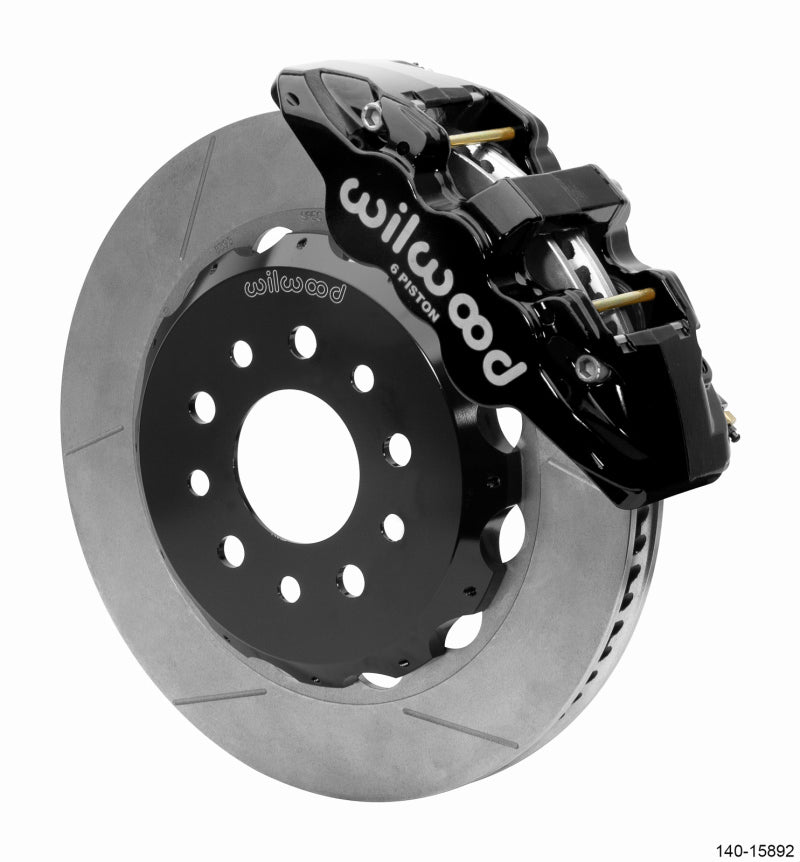 Wilwood 18-25 Jeep JL AERO6 Front Hat Kit 14.00 Black w/Lines - 140-15892