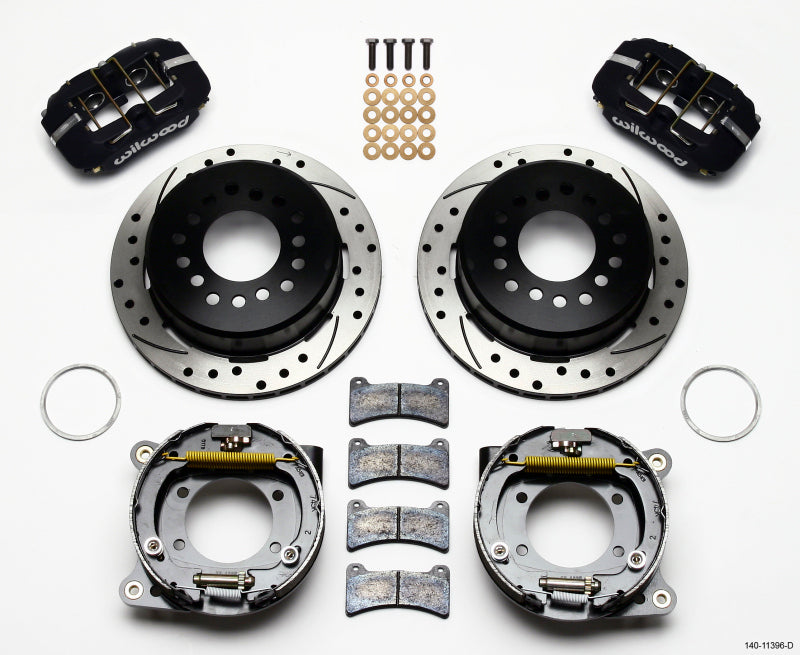 Wilwood Dynapro Low-Profile 11.00in P-Brake Kit Drilled Ford 8.8 w/2.50in Offset-5 Lug - 140-11396-D