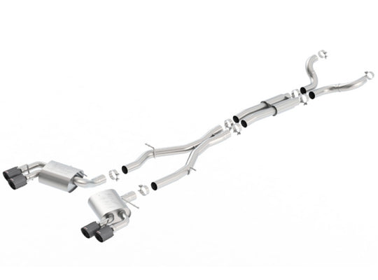 Borla 16-17 Chevy Camaro 6.2L 4in Dual CF Tips w/Black Core Dual Split Exit ATAK Catback Exhaust - 140688CFBA