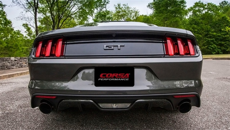 Corsa 2015-2017 Ford Mustang GT 5.0 3in Axle Back Exhaust Black Dual Tips (Touring) - 14329BLK