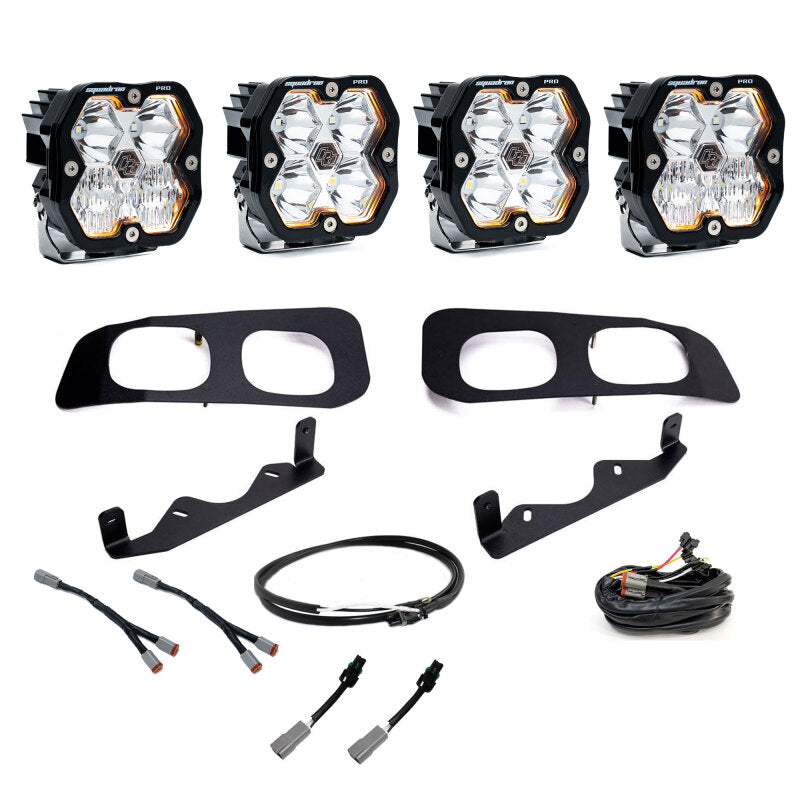 Baja Designs 2023+ Ford SD Squardon Pro 2.0 Dual Fog Pocket Kit Upfitter (Multi Patterns) - Clear - 440035UP