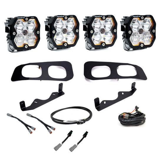 Baja Designs 2023+ Ford SD Squardon Pro 2.0 Dual Fog Pocket Kit Upfitter (Multi Patterns) - Clear - 440035UP