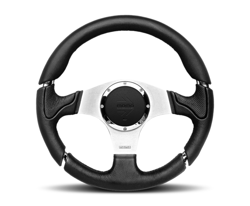 Momo Montecarlo Steering Wheel 350 mm - Black Leather/Black Stitch/Black Spokes - MCL35BK1B