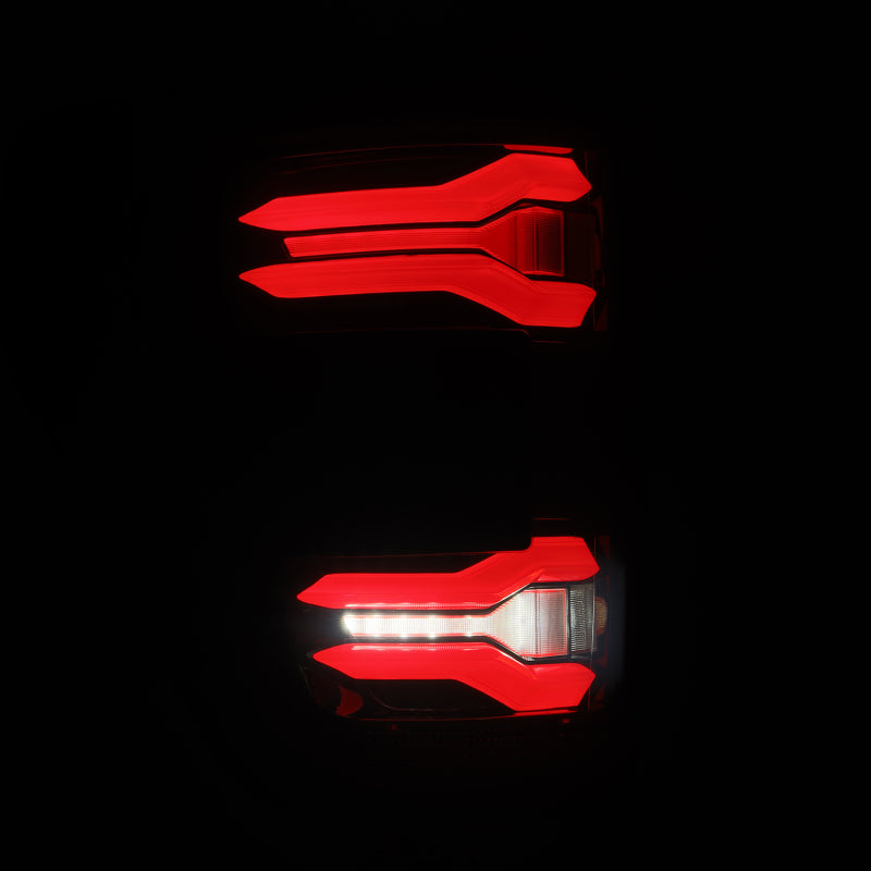 AlphaRex 24-25 Ford F-150 LUXX LED Taillights Blk-Red Activ Light/Seq Signal - Smoked Lens - 653038