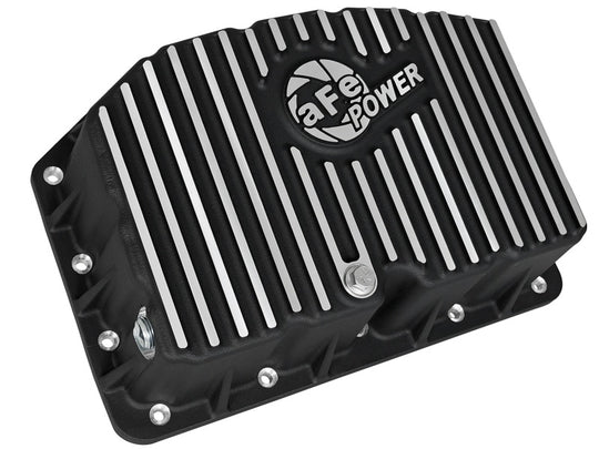 AFE Pro Series Engine Oil Pan Black w/Machined Fins; 11-16 Ford Powerstroke V8-6.7L (td) - 46-70322
