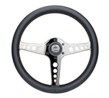 NRG Light Weight Gaming Steering Wheel - Driftz 350mm 3 Black Chrome Spokes Perforated Leather - ST-034BC-PR