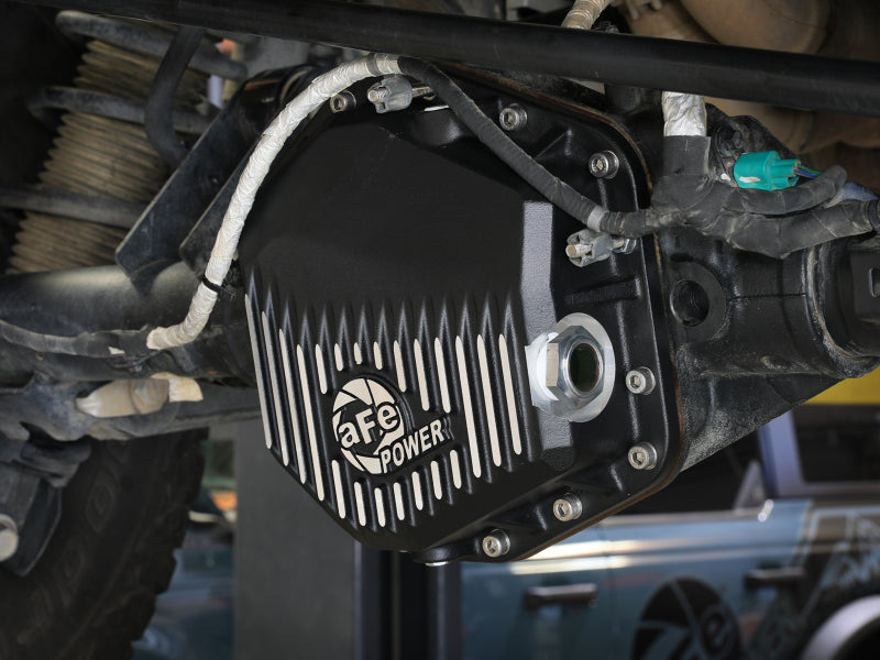 aFe Ford Bronco Raptor 22-25 V6-3.0L POWER Pro Series Rear Differential Cover Black w/ Machined Fins - 46-71460B
