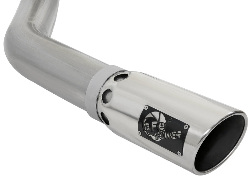 aFe LARGE BORE HD 4in 409-SS DPF-Back Exhaust w/Polished Tip 07.5-12 Dodge Diesel Trucks L6-6.7L(td) - 49-42006-P