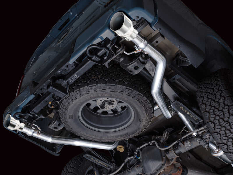 AWE Tuning 2021+ Ford F150 Tremor w/ Bumper Cutouts 0FG Resonated Cat-Back w/ Chrome Silver Tips - 3015-32402