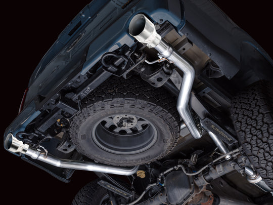 AWE Tuning 2021+ Ford F150 Tremor w/ Bumper Cutouts 0FG Resonated Cat-Back w/ Chrome Silver Tips - 3015-32402