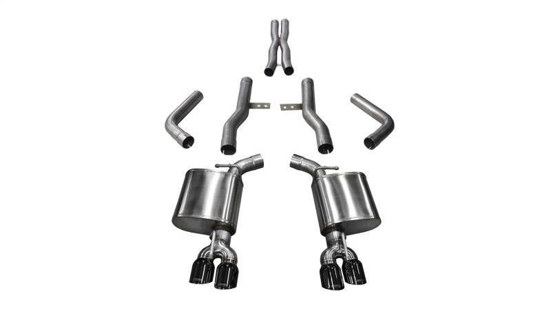 Corsa 2017-2023 Dodge Challenger 5.7L V8 Xtreme Cat-Back Dual Rear Exit w/3.5in Black Tips - 21006BLK