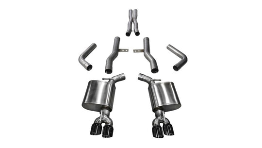Corsa 2017-2023 Dodge Challenger 5.7L V8 Xtreme Cat-Back Dual Rear Exit w/3.5in Black Tips - 21006BLK
