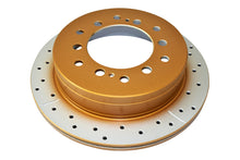 Load image into Gallery viewer, DBA 10-23 Lexus GX460 Rear Street Series Drilled &amp; Slotted Rotor w/Gold Hat - DBA2737X