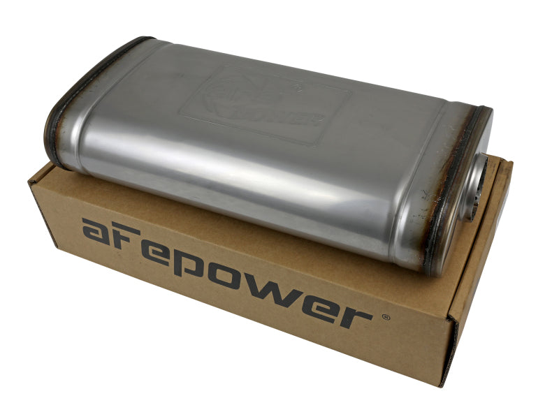 aFe MACH Force XP 304 Stainless Steel Muffler 2.5in Center/Offset 18in L x 9in W x 4in H - 49M30019