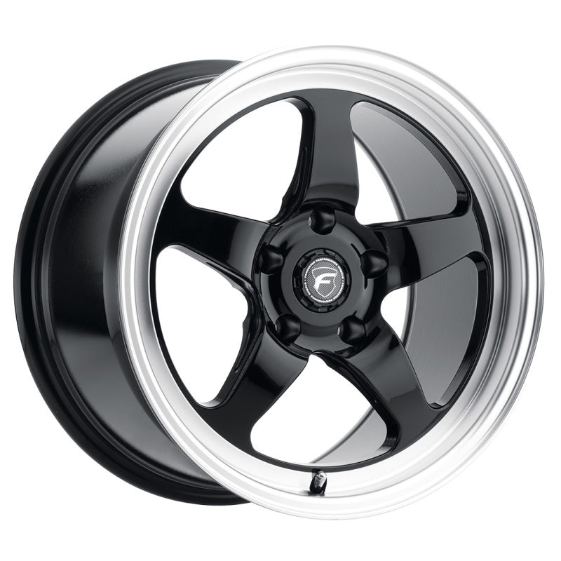 Forgestar D5 18x10 / 5x120.65 BP / ET+25 / 6.5in BS Gloss Black Machined Wheel - F09180062P26