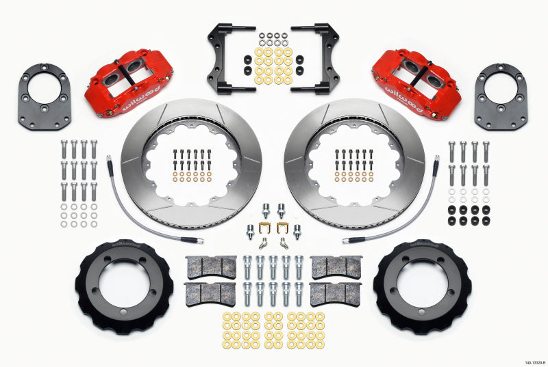Wilwood Narrow Superlite 4R Front Hat Kit 14.00in Red 66-75 Ford Bronco Dana 30/44 w/Lines - 140-13329-R