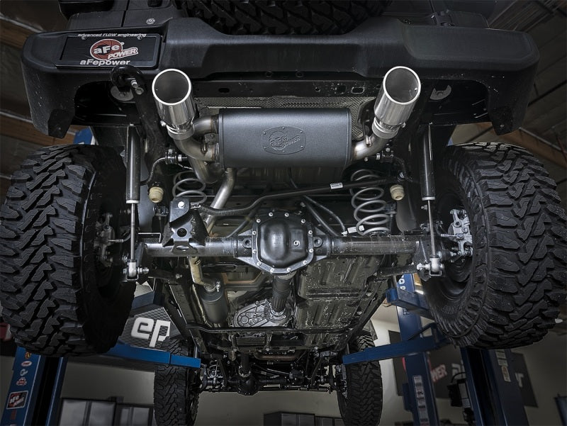 aFe Rebel Series 2.5in 304 SS Cat-Back Exhaust w/ Polished Tips 2018+ Jeep Wrangler (JL) V6 3.6L - 49-38066-P