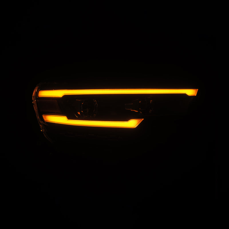 AlphaRex 25-26 Dodge Ram 1500 Luxx LED Proj Headlights -Black w/Activ Lit/ Seq Signal/Switchbk DRL - 880907
