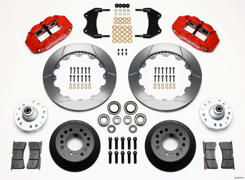 Wilwood Narrow Superlite 6R Front Hub Kit 12.88in Red WWE ProSpindle - 140-9919-R