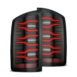 AlphaRex 07-08 Dodge Ram1500/07-09 Dodge Ram 2500+3500 Luxx-Series LED Tail Lights(Pair) Black/Red - 641060