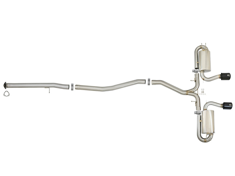 aFe Takeda 3in 304 SS Cat-Back Exhaust w/ Dual Center Black Tips 17+ Honda Civic Si (2dr) I4 1.5L - 49-36618-B