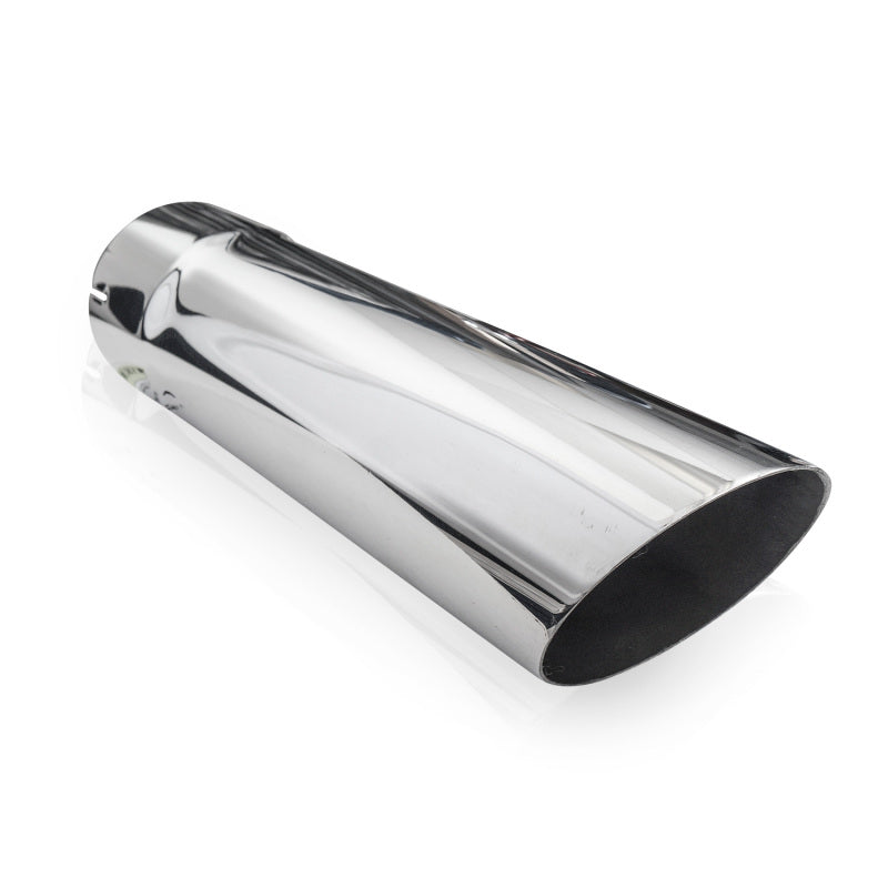 Stainless Works Single Wall Slash Cut Exhaust Tip - 3 1/2in Body 3in ID Inlet - 7031350