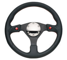 Load image into Gallery viewer, NRG Reinforced Steering Wheel (320mm) Blk Leather w/Dual Buttons - RST-007R