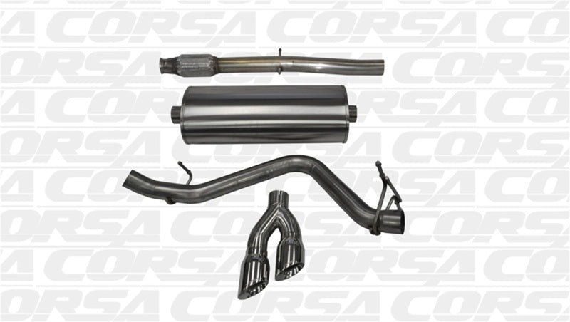 Corsa 14-19 GMC Sierra/Chevy Silv 1500 Crew Cab/Short Bed 5.3L V8 Polished Sport Single Side CB Exh - 14873