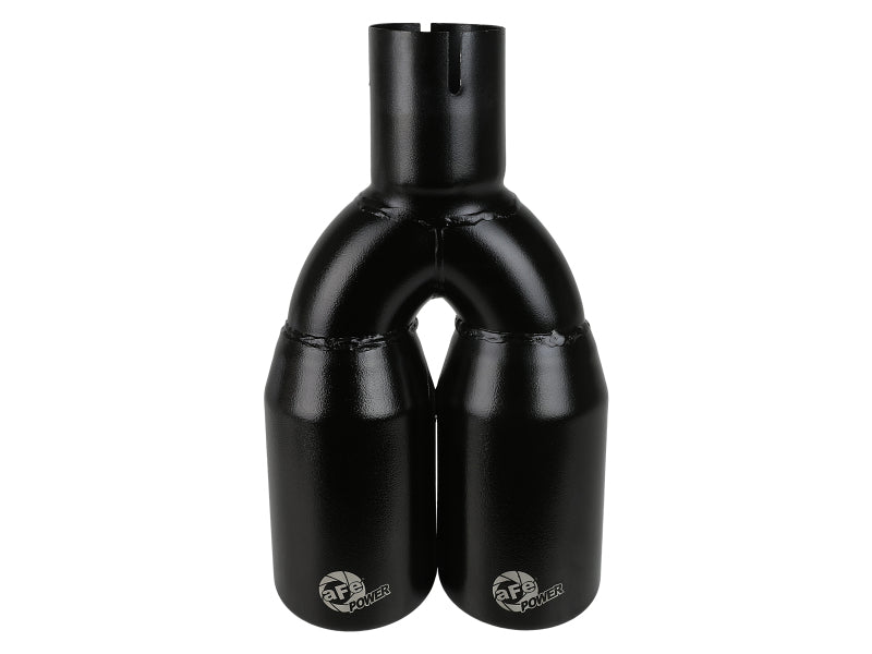 aFe MACH Force-Xp 409 Stainless Steel Clamp-on Exhaust Tip 2.5in Inlet 3.5in Outlet - Black - 49T25374-B12