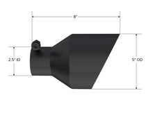Load image into Gallery viewer, MBRP Black-Coated Tip 2.5in ID, 5in OD Out, 8in Length, Angle Cut, Dual Wall - T5203BLK