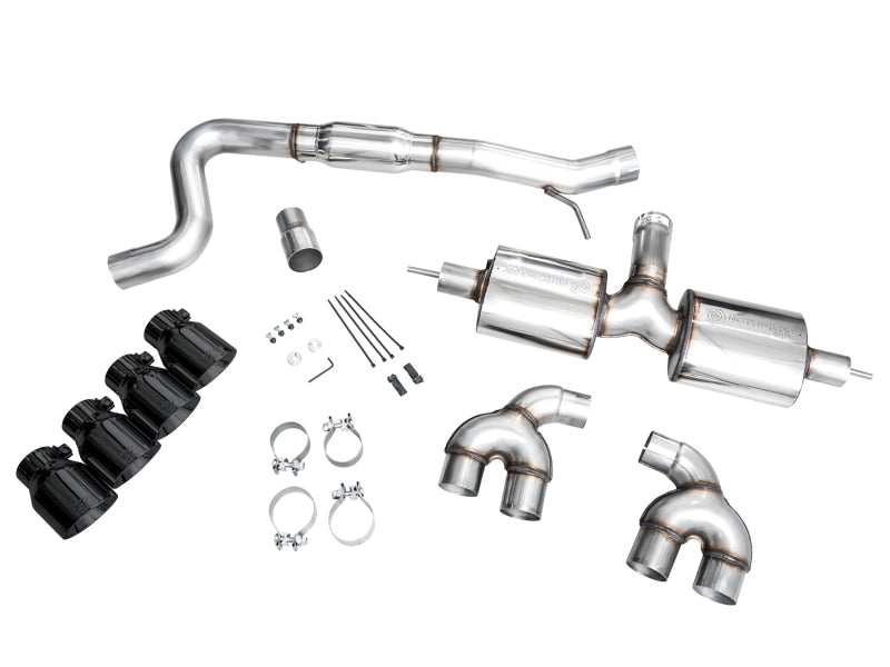 AWE Tuning MK8 Volkswagen Golf R 3in Touring Edition Quad Exhaust - Diamond Black Tips - 3015-43658