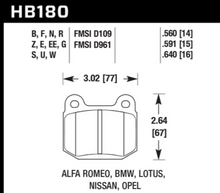 Load image into Gallery viewer, Hawk 1984-1986 Alfa Romeo GTV-6 2.5 HPS 5.0 Front Brake Pads - HB180B.560