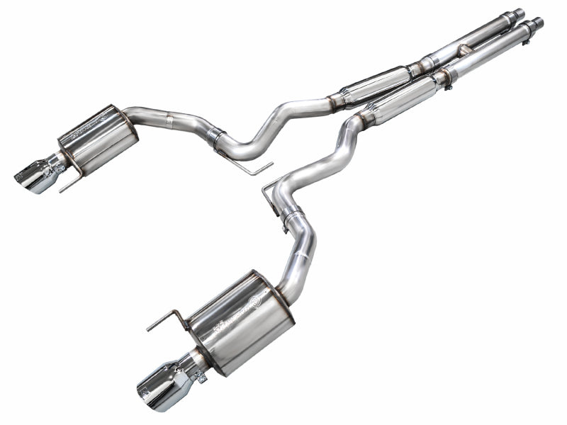 AWE Tuning 2024 Ford Mustang GT Fastback S650 RWD Touring Catback Exhaust w/ Dual Chrome Silver Tips - 3015-32650