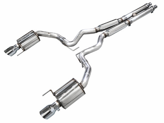 AWE Tuning 2024 Ford Mustang GT Fastback S650 RWD Touring Catback Exhaust w/ Dual Chrome Silver Tips - 3015-32650
