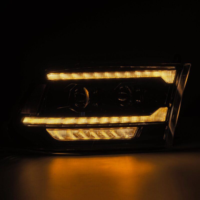 AlphaRex 09-18 Ram 2500 LUXX LED Proj Headlight Plank Style Alpha Blk w/Activ Light/Seq Signal/DRL - 880560