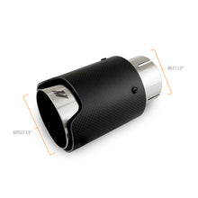 Load image into Gallery viewer, Mishimoto Carbon Fiber Muffler Tip 2.5in Inlet 3.5in Outlet Polished - MMEXH-TIP-CF25P