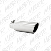 Load image into Gallery viewer, MBRP Universal Tip 4in OD 2.5in Inlet 12in Length Angled Cut Rolled End Clampless No-Weld T304 - T5150
