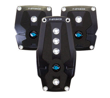 Load image into Gallery viewer, NRG Brushed Aluminum Sport Pedal M/T - Black w/Black Rubber Inserts - PDL-200BK