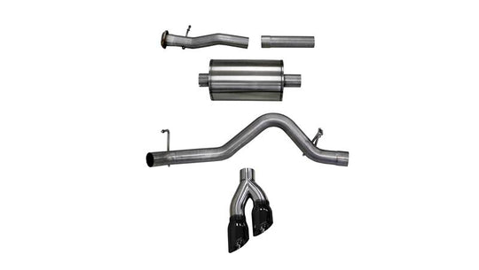 Corsa 2017-22 Chevrolet Colorado 3.7L Extended Cab Sport Cat-Back System Single Rear Exit Black Tips - 14745BLK
