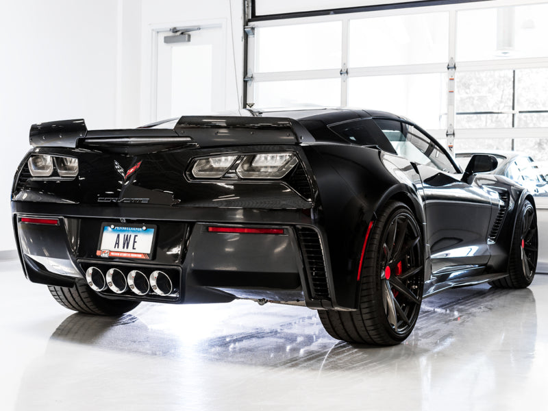AWE Tuning 14-19 Chevy Corvette C7 Z06/ZR1 (w/AFM) Track Edition Axle-Back Exhaust w/Chrome Tips - 3020-42073